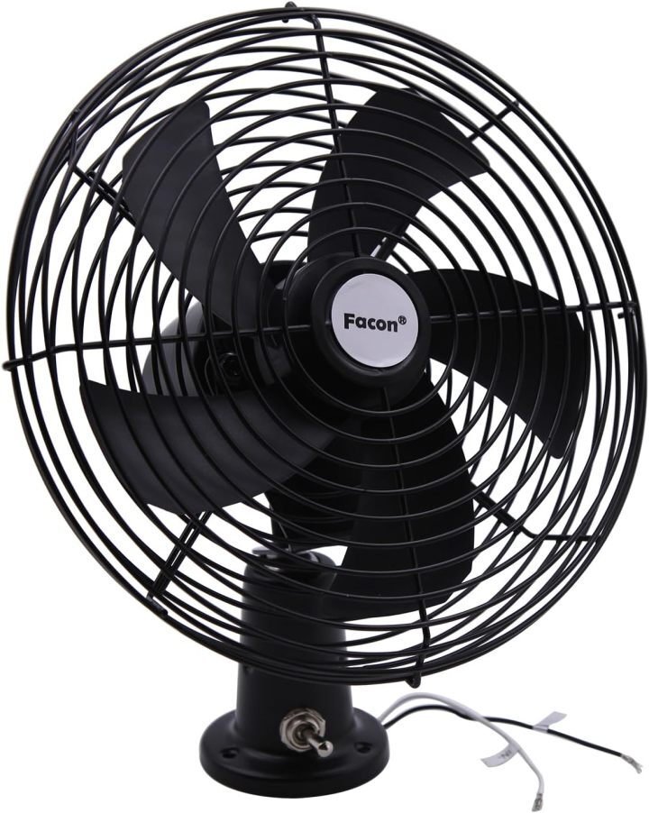 Facon RVF08 12V 8.75" Metal 2-Speed RV Fan